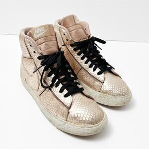 Nike Blazer Mid PRM Gold Snake Women’s Sneakers Rose Gold